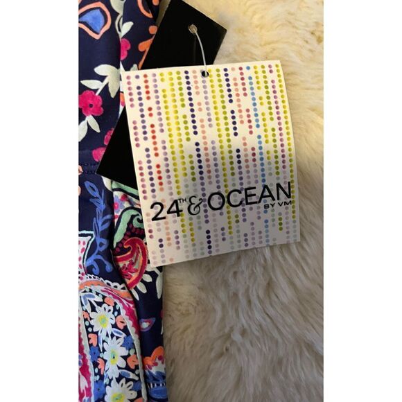 24th & Ocean Women’s Paisley Lane Multicolored Fly Away Tankini Top Sz Small NWT - Picture 6 of 8